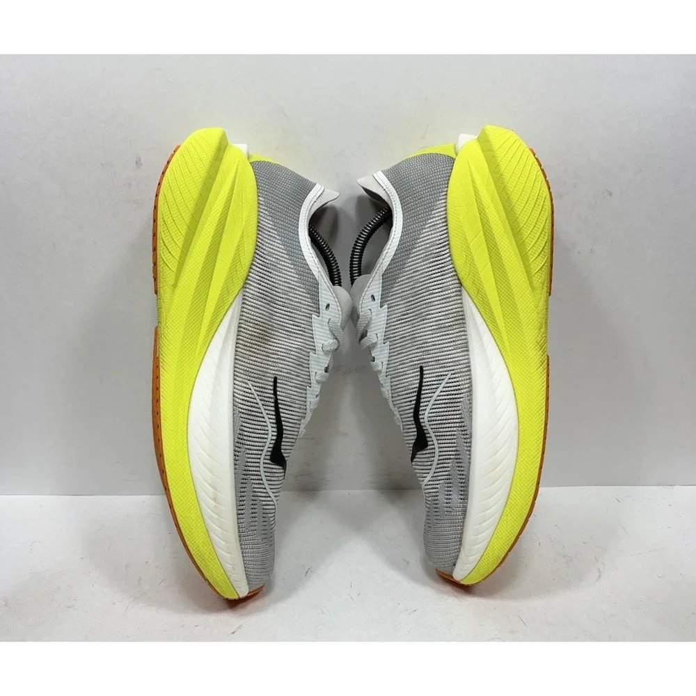 Hoka One One Men's Gray and Neon Yellow Athletic Running Shoes